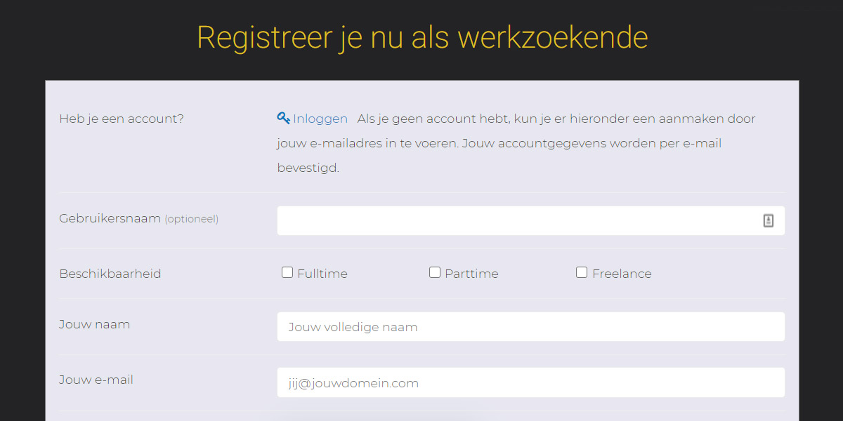 Registreer je nu als werkzoekende